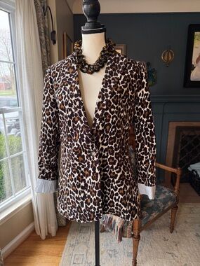 J. Crew Leopard Print Single-Button Blazer - Brown & Black